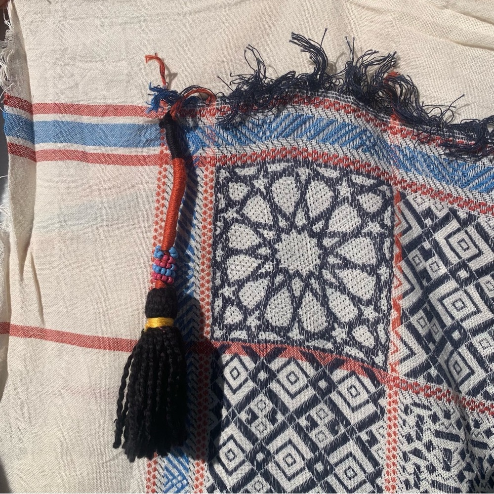 Fun Multicolor Tile Pattern Cotton Large Scarf / … - image 2